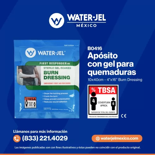 Apósito con gel para quemaduras 10x40cm
