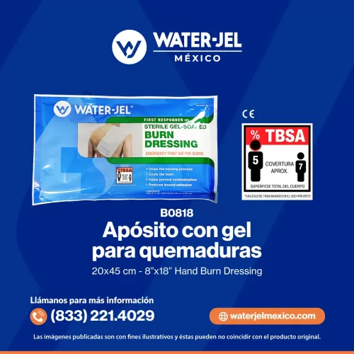 Apósito con gel para quemaduras 20x45cm