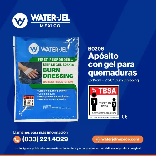 B0206 Apósito con gel para quemaduras 5x15cm