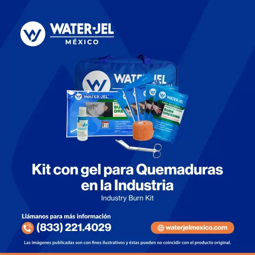 Kit con gel para quemaduras en la industria
